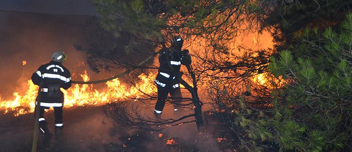 pompiers-incendie-route de Berriac -Trèbes