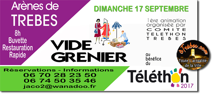 telethon 2017 vide grenier Trèbes