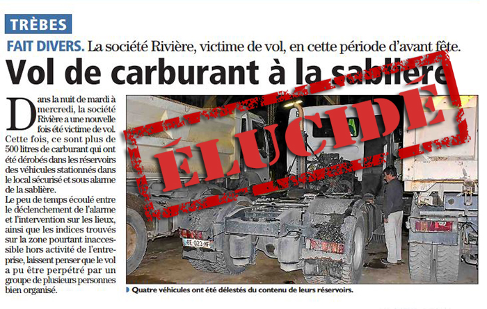 affaire vol de carburant Rivière fd