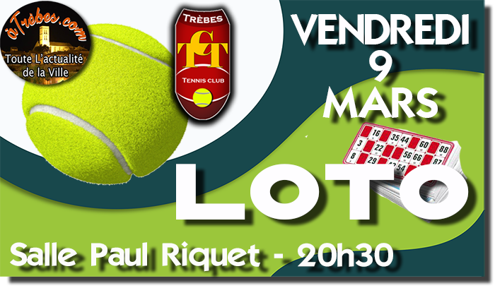 Tennis annonce LOTO mars 2018 Trèbes