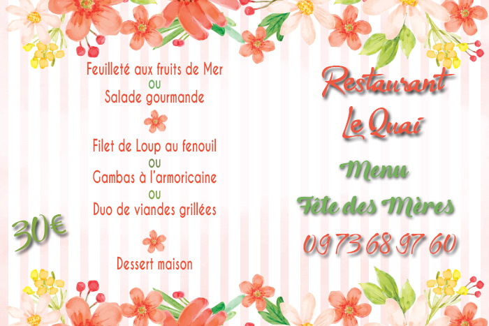 quai menu fête des mères l 2018