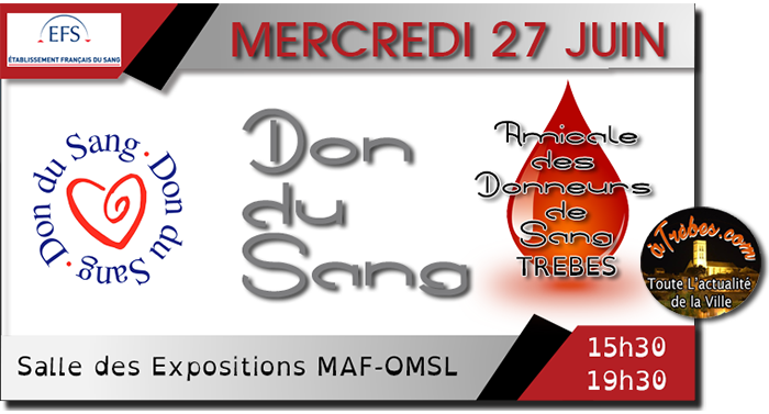 don du sang 27 juin2018 Trèbes