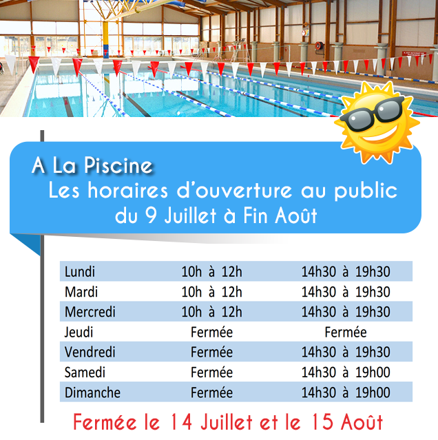 piscine  horaires été 2018