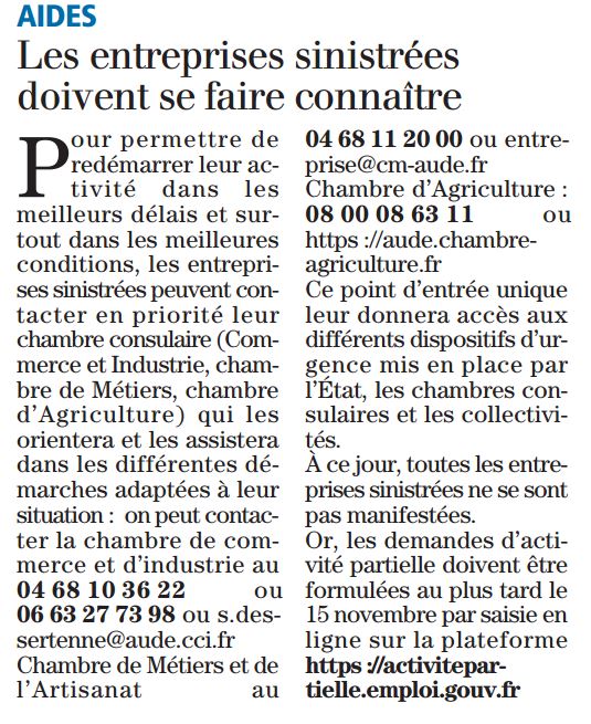 aide entreprises