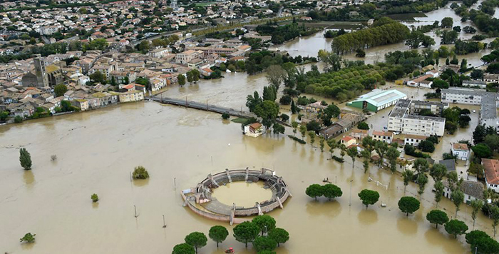 inondation vue aérienne