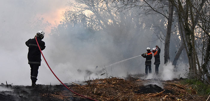 pompiers Trèbes bord d'aude