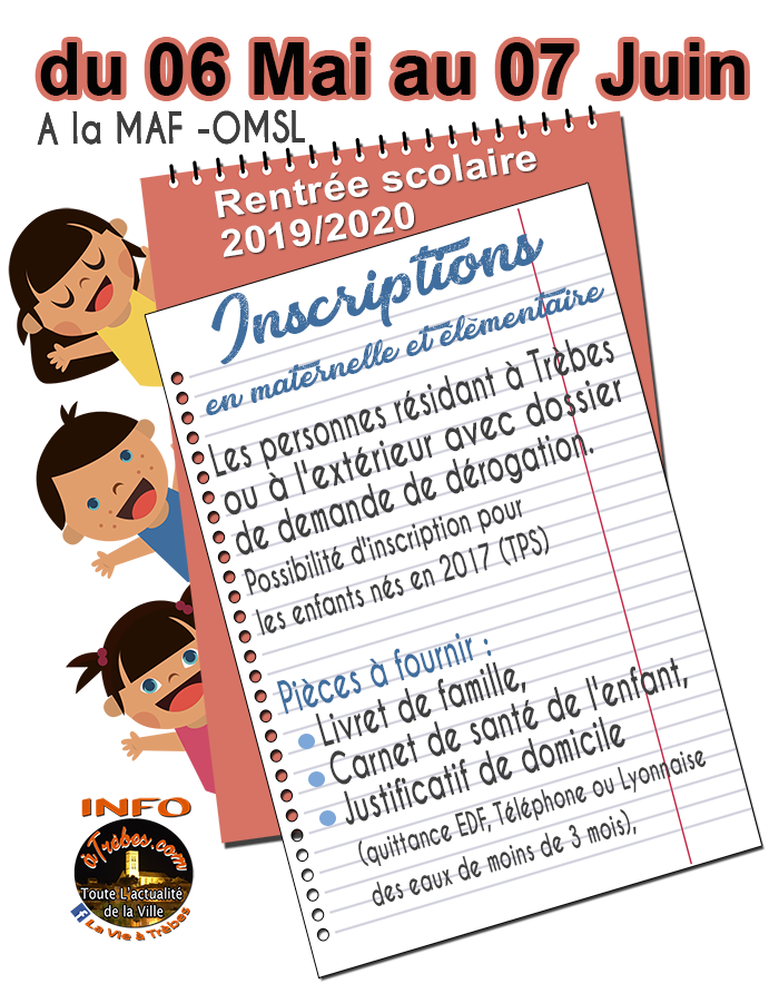 rentrée 2019 inscriptions