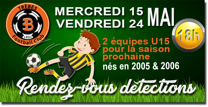 Foot detections U15 mai2019