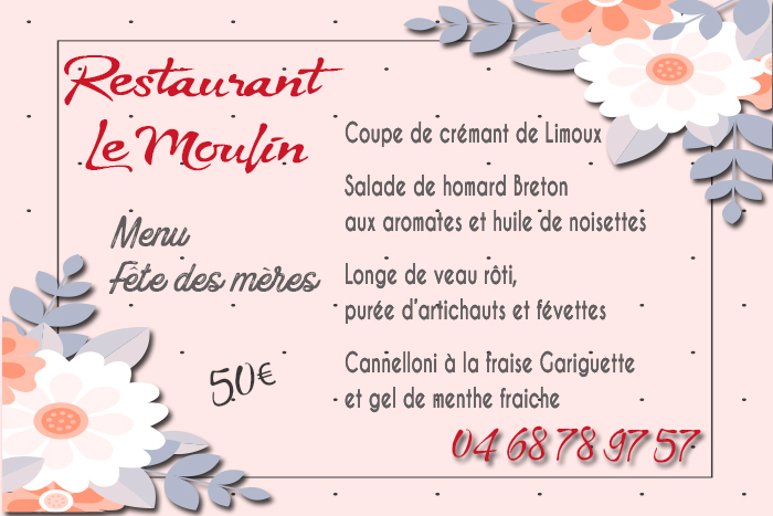 moulin menus fete des mères2019